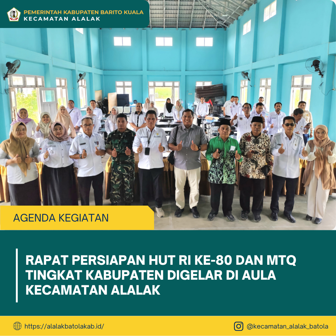 Rapat Persiapan HUT RI ke-80 di Aula Kantor Kecamatan Alalak